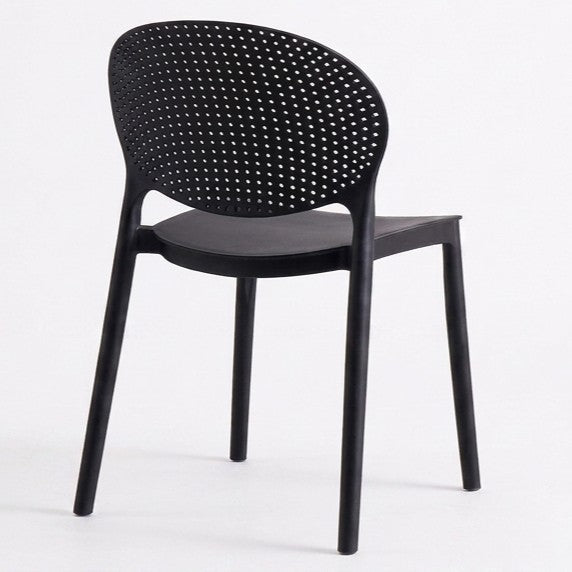 Silla Florida, Color Negro, con Espaldar y Diseño Moderno