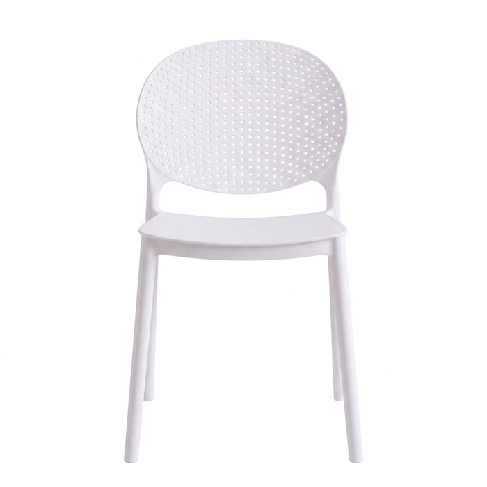 Silla Florida, Color Blanco, con Espaldar y Diseño Moderno