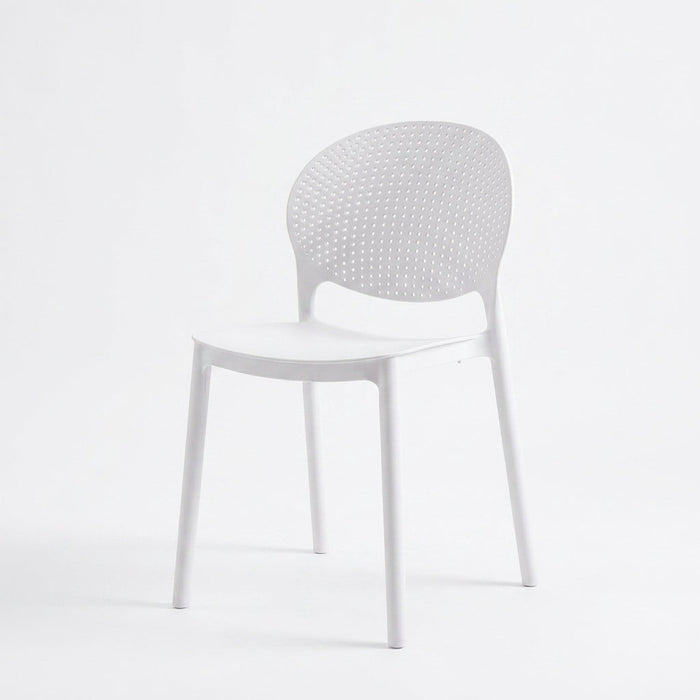 Silla Florida, Color Blanco, con Espaldar y Diseño Moderno