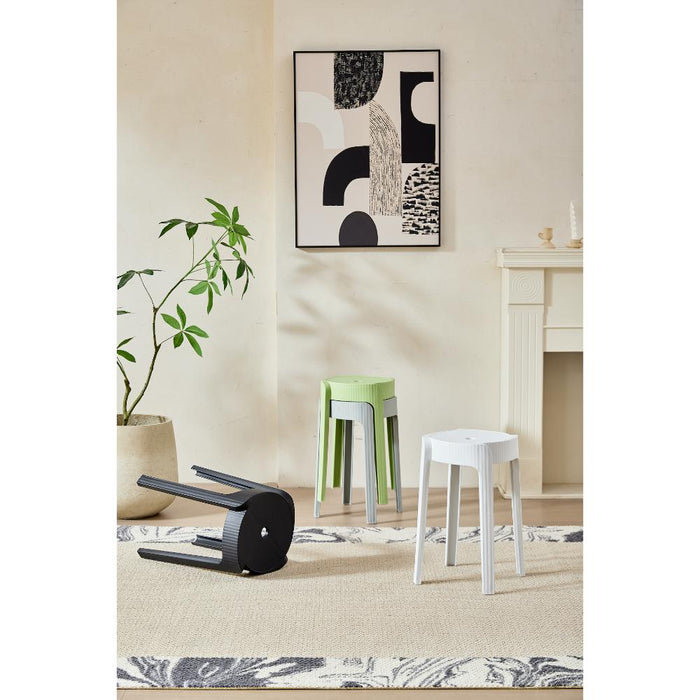 Butaco Apilable Maison, Color Blanco, Diseño Moderno