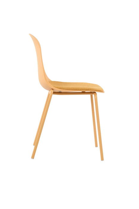 Silla con Cojín Aiara, Color Amarillo, Diseño Moderno