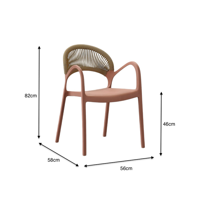 Silla Daytona, Salmón, con Espaldar, Reposa Brazos y Diseño Minimalista