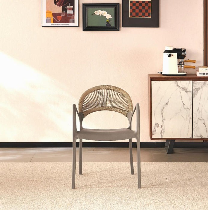 Silla Daytona, Taupe y Café Claro, Con Espaldar, Reposa Brazos y Diseño Minimalista