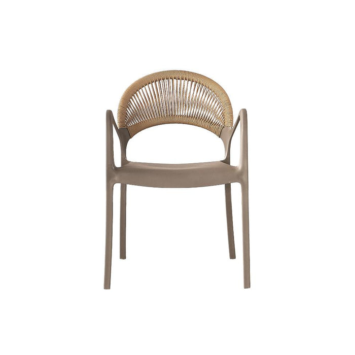 Silla Daytona, Taupe y Café Claro, Con Espaldar, Reposa Brazos y Diseño Minimalista