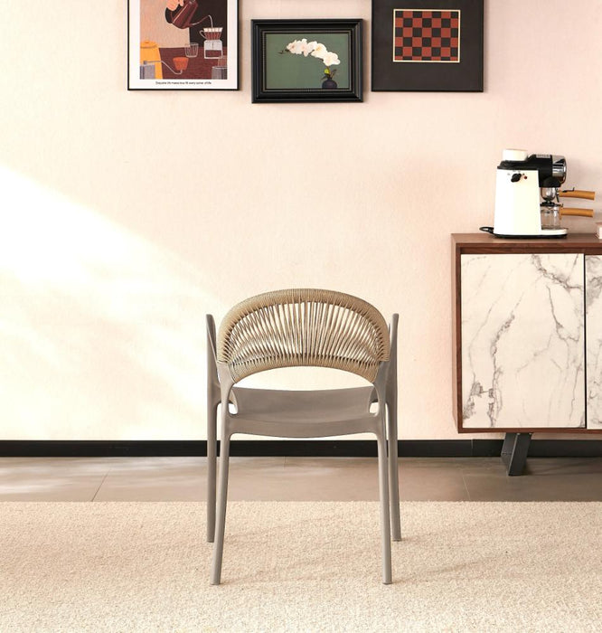 Silla Daytona, Taupe y Café Claro, Con Espaldar, Reposa Brazos y Diseño Minimalista