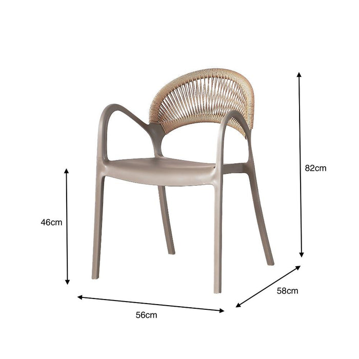 Silla Daytona, Taupe y Café Claro, Con Espaldar, Reposa Brazos y Diseño Minimalista