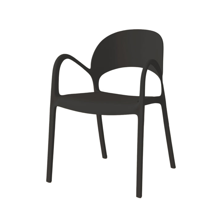 Silla Bremen, Negra, con Espaldar, Reposa Brazos y Diseño Minimalista