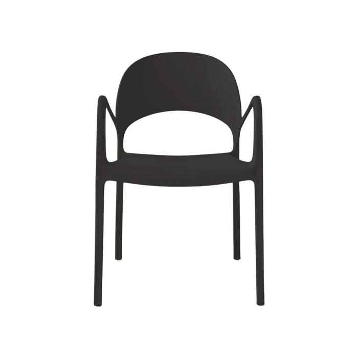 Silla Bremen, Negra, con Espaldar, Reposa Brazos y Diseño Minimalista