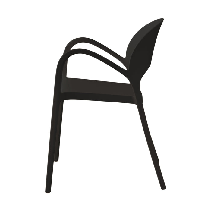 Silla Bremen, Negra, con Espaldar, Reposa Brazos y Diseño Minimalista