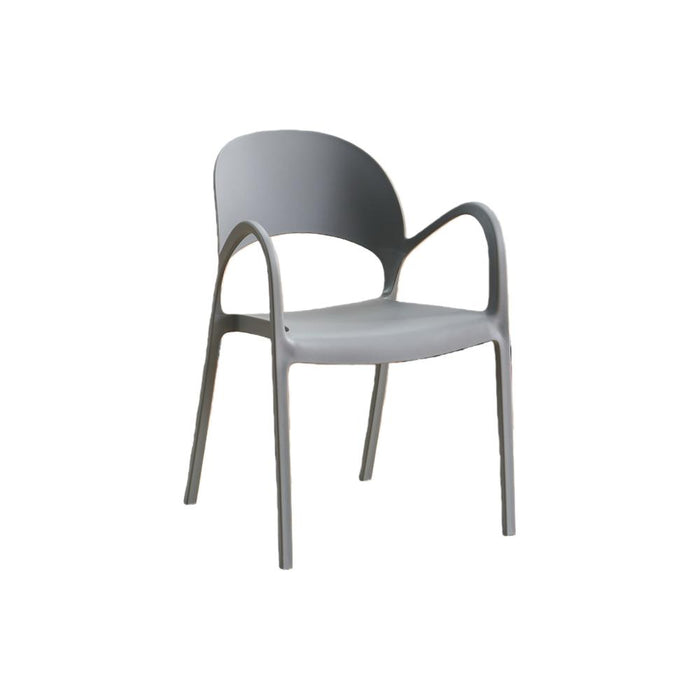 Silla Bremen, Gris Oscuro, Con espaldar, reposa brazos y diseño minimalista