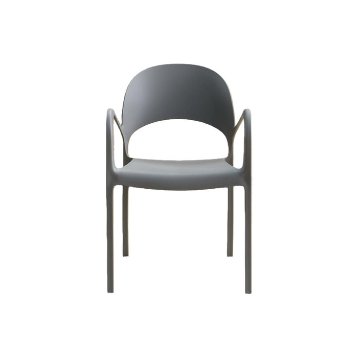 Silla Bremen, Gris Oscuro, Con espaldar, reposa brazos y diseño minimalista