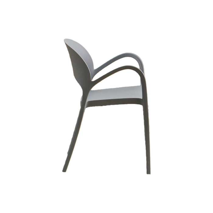 Silla Bremen, Gris Oscuro, Con espaldar, reposa brazos y diseño minimalista
