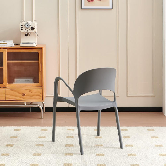 Silla Bremen, Gris Oscuro, Con espaldar, reposa brazos y diseño minimalista