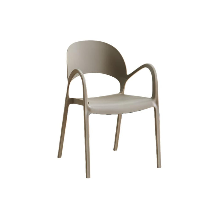 Silla Bremen, Taupe, Con espaldar, reposa brazos y diseño minimalista