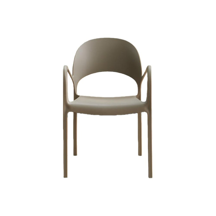 Silla Bremen, Taupe, Con espaldar, reposa brazos y diseño minimalista