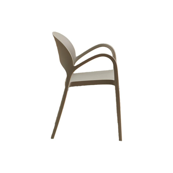 Silla Bremen, Taupe, Con espaldar, reposa brazos y diseño minimalista