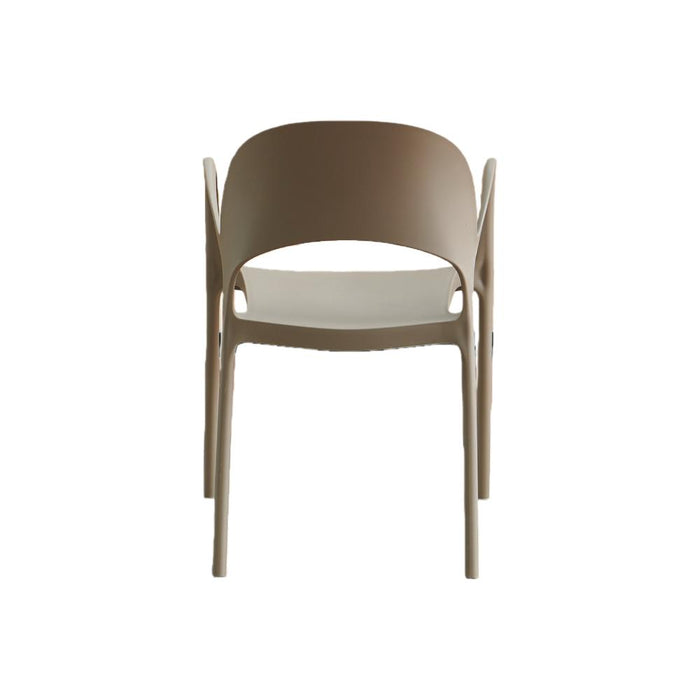 Silla Bremen, Taupe, Con espaldar, reposa brazos y diseño minimalista