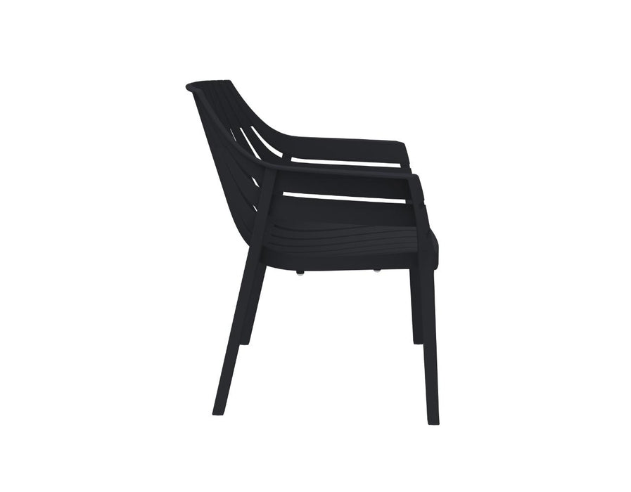 Silla con Brazos Arena, Negro, con espaldar y diseño moderno