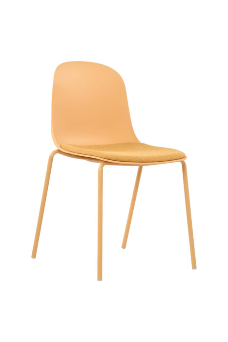 Silla con Cojín Aiara, Color Amarillo, Diseño Moderno