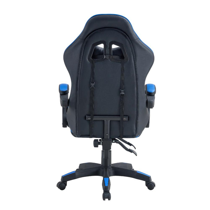 Silla Gamer BMG-17, Negro y Azul, con Cómodo Espaldar y Rodachines