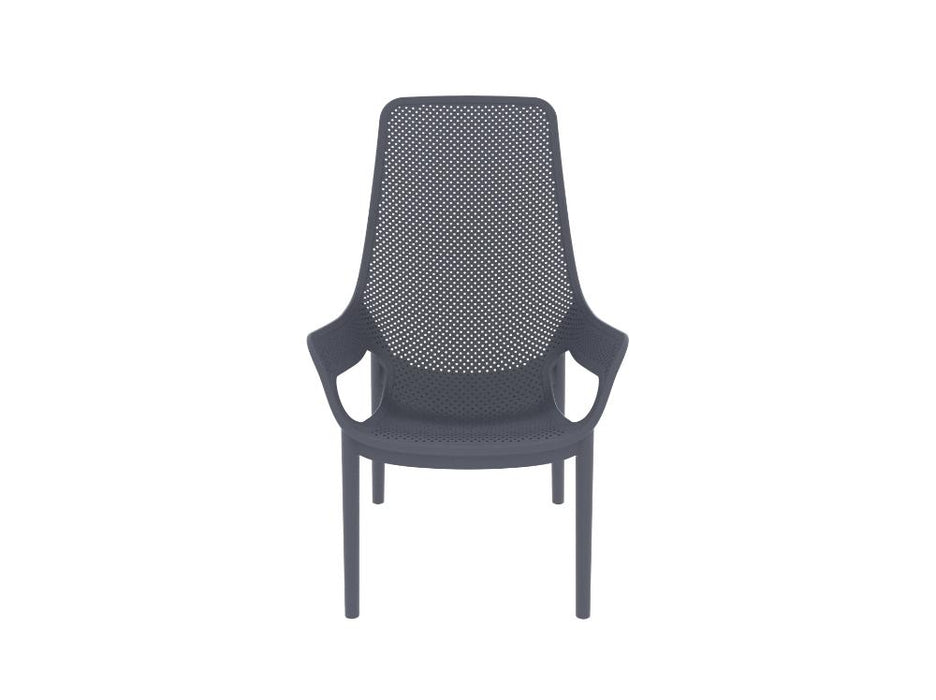 Silla Launge Mayorca, Gris Oscuro, con espaldar y reposa brazos