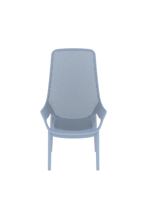 Silla Launge Mayorca, Azul Claro, con espaldar y reposa brazos