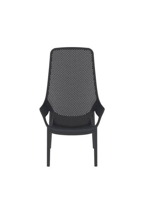 Silla Launge Mayorca, Negro, con espaldar y reposa brazos