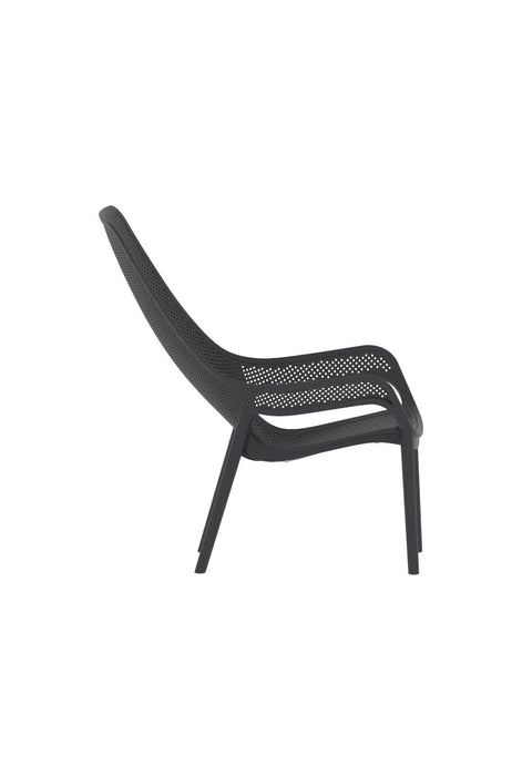 Silla Launge Mayorca, Negro, con espaldar y reposa brazos