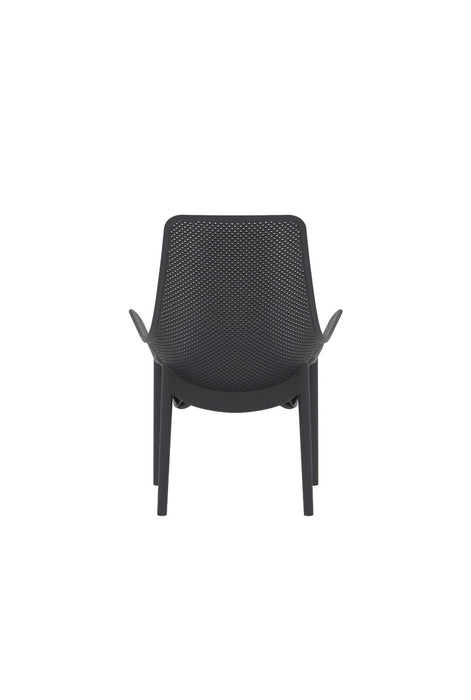 Silla Launge Mayorca, Negro, con espaldar y reposa brazos
