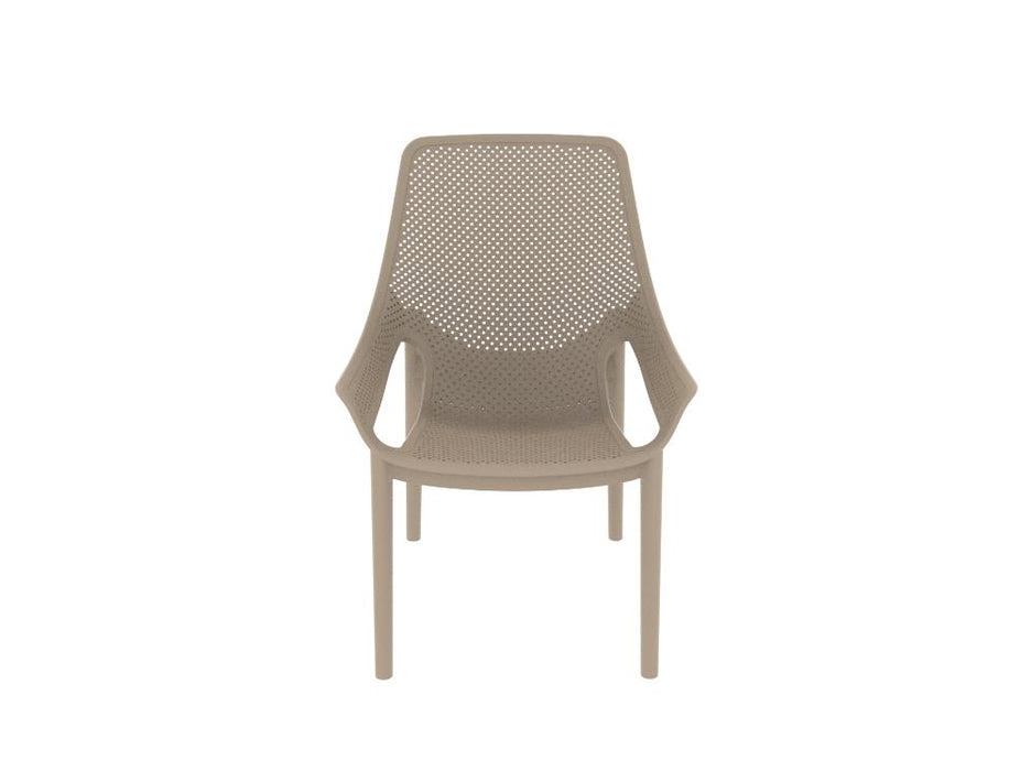 Silla Launge Ibiza, Taupe, con espaldar y reposa brazos