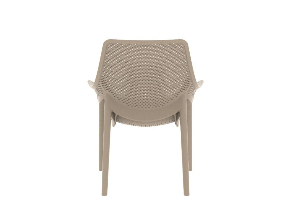 Silla Launge Ibiza, Taupe, con espaldar y reposa brazos