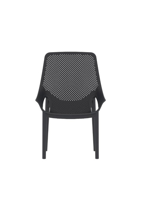 Silla Launge Ibiza, Negro, con espaldar y reposa brazos