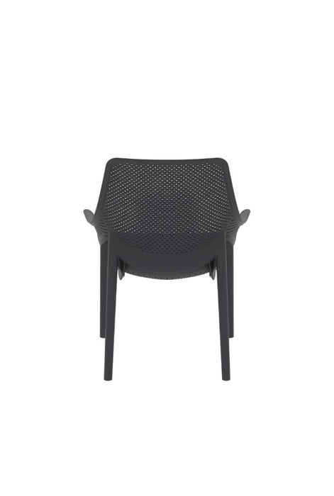 Silla Launge Ibiza, Negro, con espaldar y reposa brazos