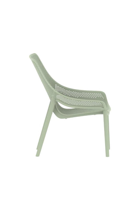Silla Launge Ibiza, Verdematcha, con espaldar y reposa brazos