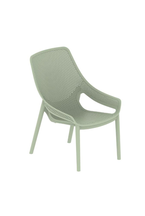 Silla Launge Ibiza, Verdematcha, con espaldar y reposa brazos