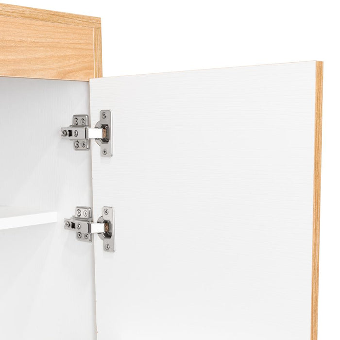 Alacena Varese, Fresno Europeo y Blanco, con dos puertas y cuatro entrepaños