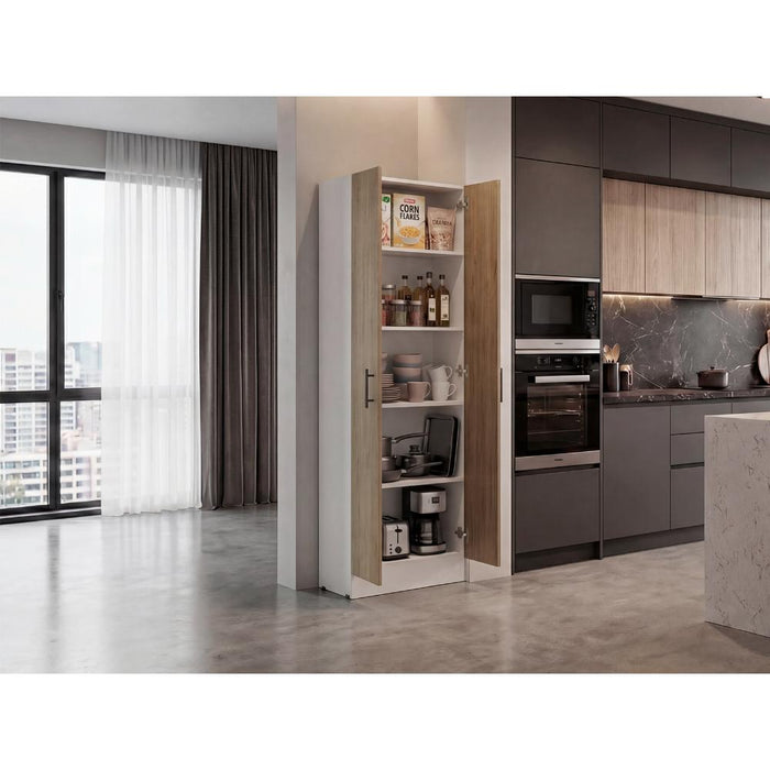 Alacena Tommy, Kronos Blanco y Kronos Fresno, con Amplios Espacios de Almacenamiento y 4 Entrepaños ZF