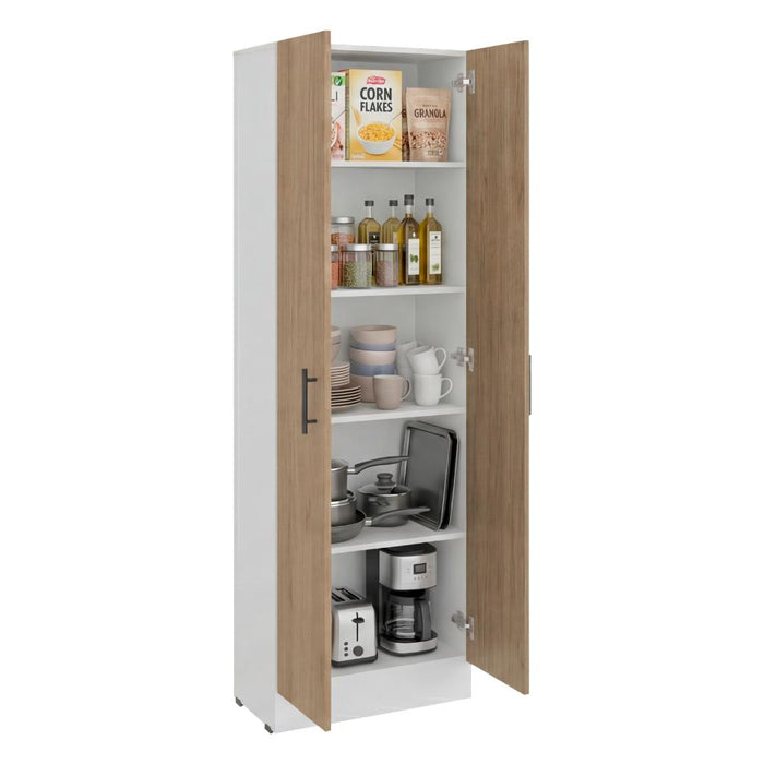 Alacena Tommy, Kronos Blanco y Kronos Fresno, con Amplios Espacios de Almacenamiento y 4 Entrepaños ZF