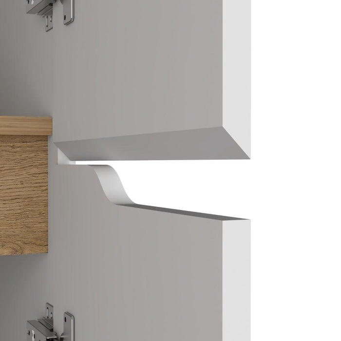 Alacena Soler, Blanco y Macadamia, dos puertas abatibles, facil instalacion