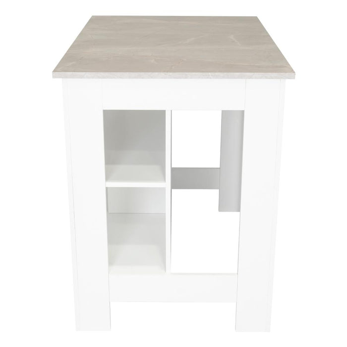 Barra de Cocina Cala, Blanco y Ibiza, con Amplia Supeicie En La Mesa ZF