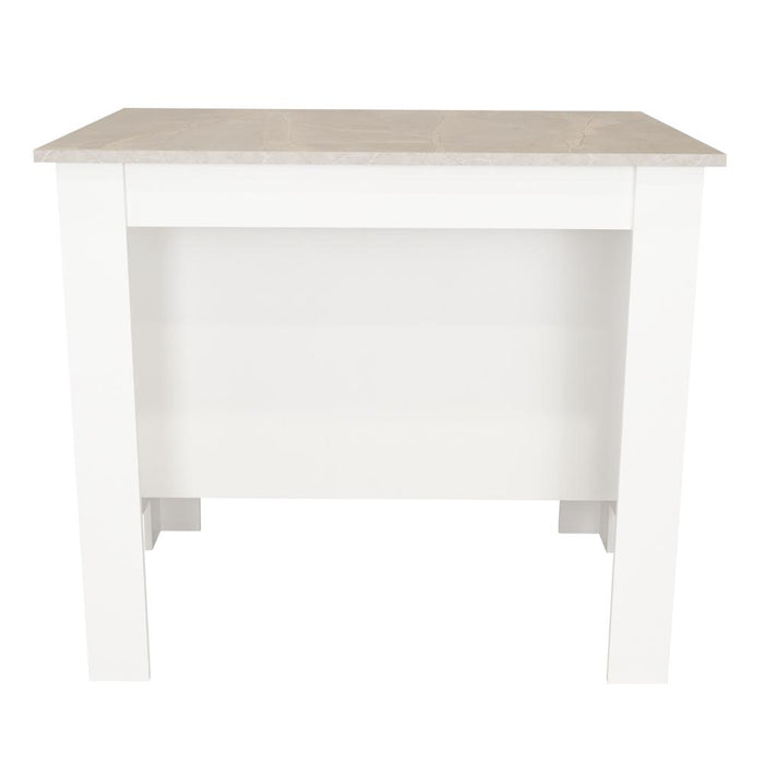 Barra de Cocina Cala, Blanco y Ibiza, con Amplia Supeicie En La Mesa ZF