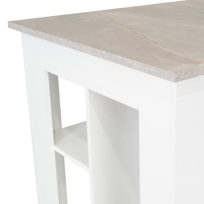 Barra de Cocina Cala, Blanco y Ibiza, con Amplia Supeicie En La Mesa ZF