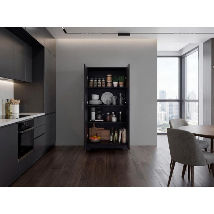 Alacena Ossa, Wengue, con 3 Entrepaños y 2 Puertas para Implementos de Cocina ZF