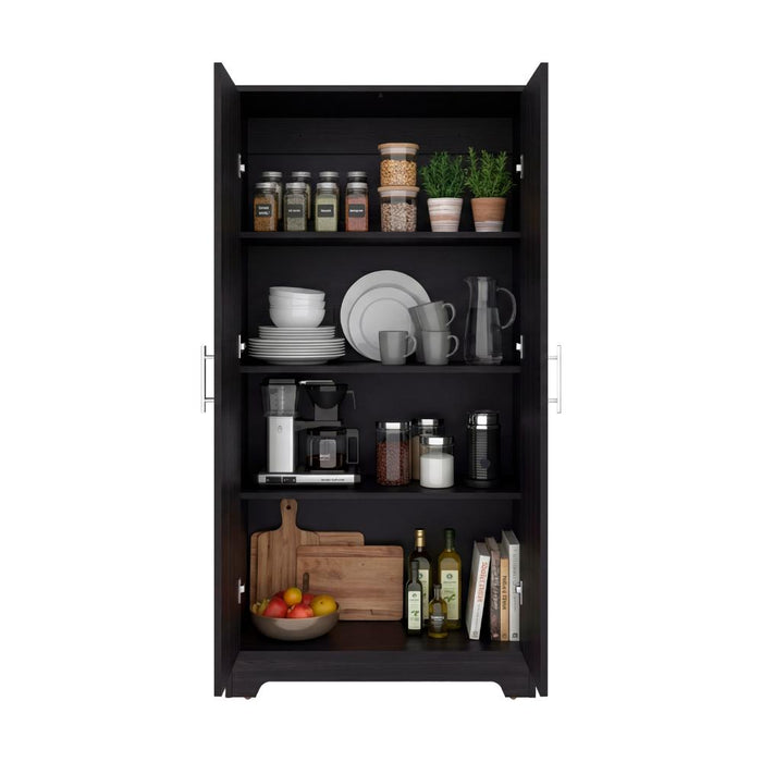 Alacena Ossa, Wengue, con 3 Entrepaños y 2 Puertas para Implementos de Cocina ZF
