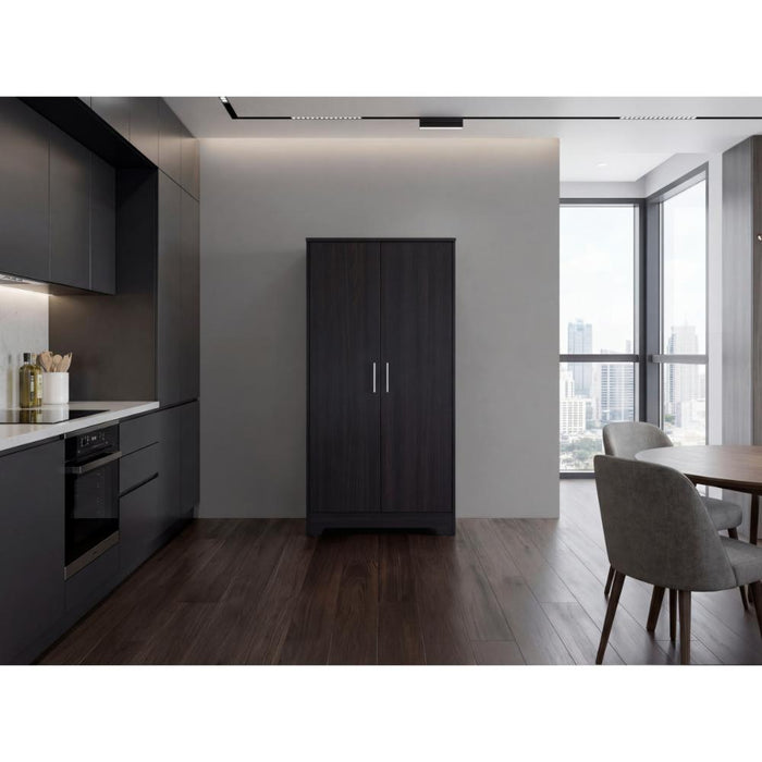 Alacena Ossa, Wengue, con 3 Entrepaños y 2 Puertas para Implementos de Cocina ZF