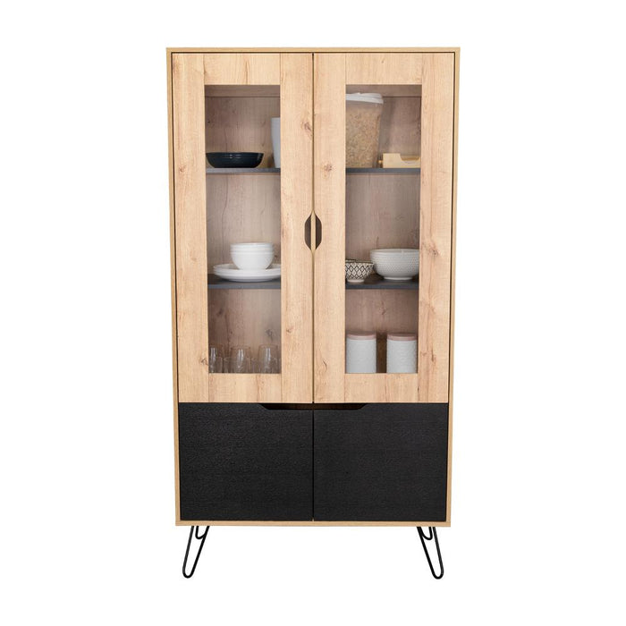 Alacena Cleo, Café Claro y Wengue, con Gran Capacidad de Almacenamiento