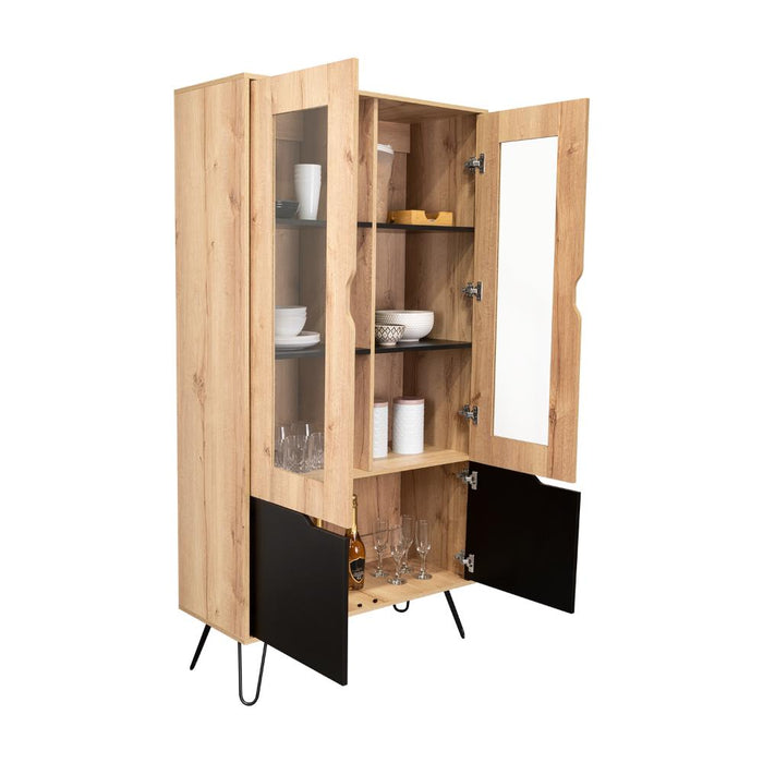 Alacena Cleo, Café Claro y Wengue, con Gran Capacidad de Almacenamiento