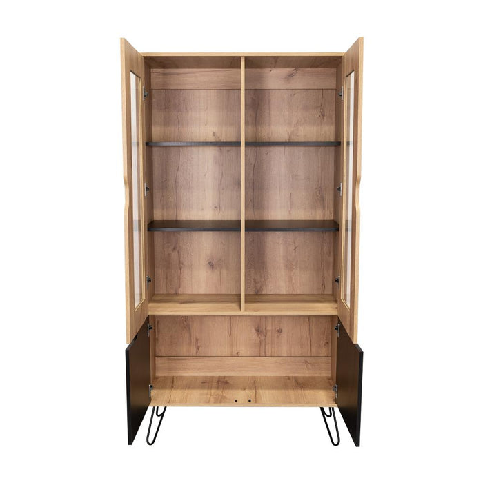 Alacena Cleo, Café Claro y Wengue, con Gran Capacidad de Almacenamiento