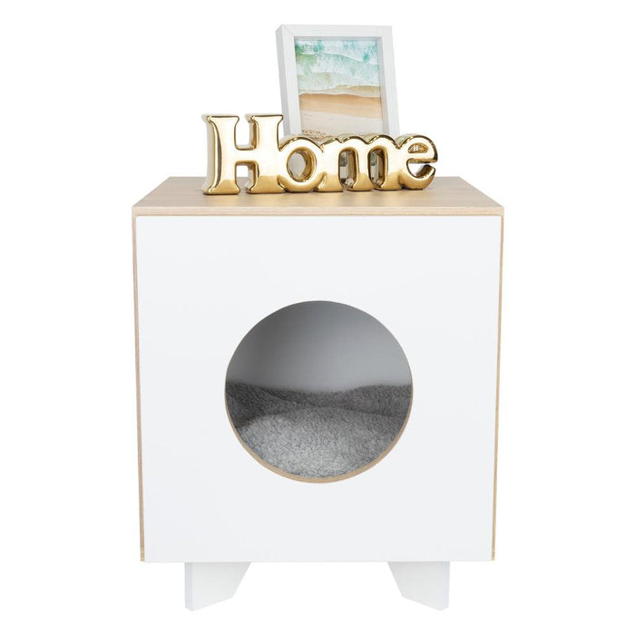 Arenero para Gatos Lira, Beige y Blanco