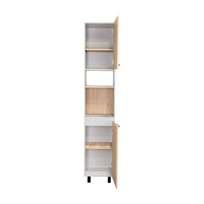 Alacena Kazán, Beige y Gris, con Dos Puertas y Entrepaños